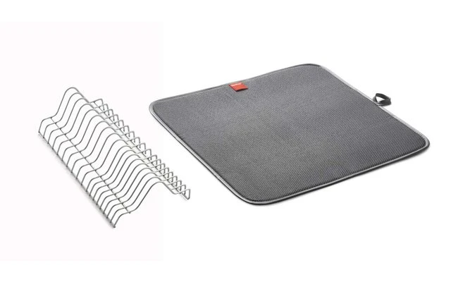 Metaltex Dry-Tex 2-in-1 Afdruiprek Met Microvezelmat Zwart 4 Metaltex Dry-Tex 2-in-1 Afdruiprek Met Microvezelmat Zwart - Afbeelding 2