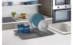 Metaltex Dry-Tex 2-in-1 Afdruiprek Met Microvezelmat Zilver -Buitenkampeer Winkel 497453 3367490