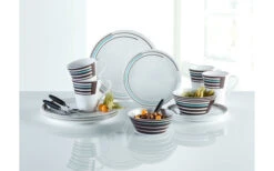 Berger Stripes Dinerset 16 St. Incl. Brezza Roestvrijstalen Bestekset 16 St.