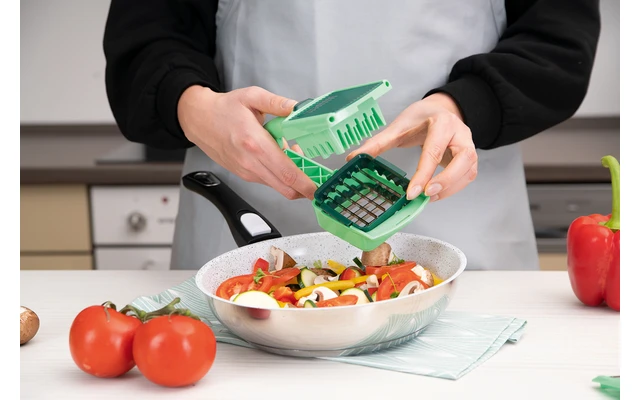 Nicer Dicer Quick Professional Set Groentensnijder 12 Stuks Groen 4 Nicer Dicer Quick Professional Set Groentensnijder 12 Stuks Groen - Afbeelding 2