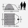Kampa Brighton 4 Koepeltent Grijs