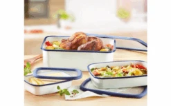 HoneyWare Vlakke Emaille Verfrisser Pot S Vlak 0.42 Liter Blauw -Buitenkampeer Winkel 633515 4401607