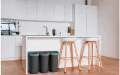 Rotho Twist Afvalbak Met Zwenk- En Klapdeksel 10 Liter Horizon Blauw -Buitenkampeer Winkel 688593 4830146