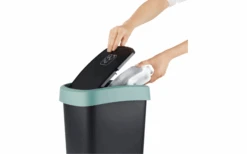 Rotho Twist Afvalemmer Met Zwenk- En Scharnierdeksel 25 Liter Limoengroen -Buitenkampeer Winkel 689406 4830116 2