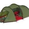 High Peak Falcon 3 LW Lichtgewicht 3-persoons Tunneltent Aluminium Stokken Olijf/rood -Buitenkampeer Winkel 733022 4904012