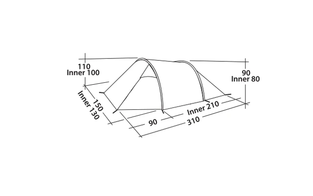 Easy Camp Spirit 200 Rustiek Groene Tunneltent Voor 2 Personen 3 Easy Camp Spirit 200 Rustiek Groene Tunneltent Voor 2 Personen