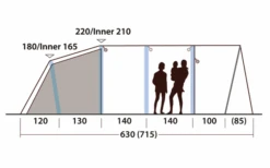 Outwell Hayward Lake 5ATC Opblaasbare Tunneltent 5 Personen -Buitenkampeer Winkel 789713 5206553